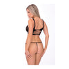 Lataa kuva gallerian katseluohjelmaan, Pink Lipstick Open Love Hottie Bra Set Black O/S