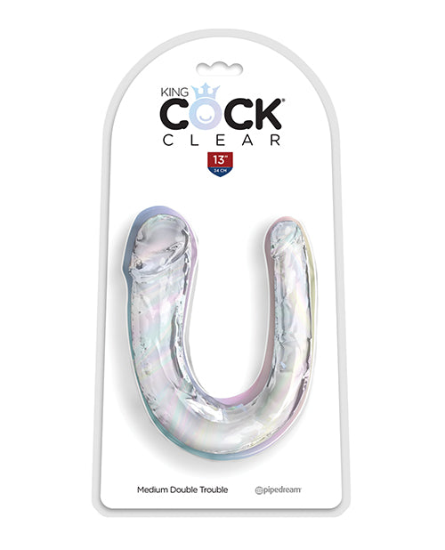 Încărcați imaginea în vizualizatorul Galerie, King Cock Clear Medium Double Trouble Dildo - Clear