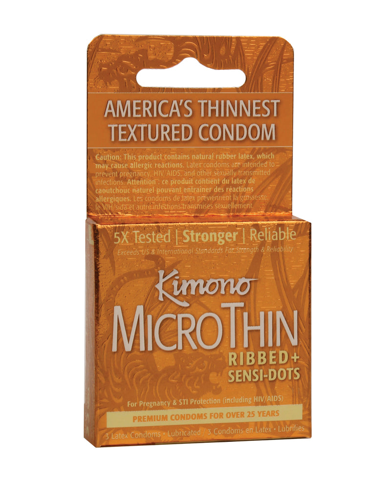 Load image into Gallery viewer, Kimono Textured Ribbed+Sensi Dots Condoms - Box of 3