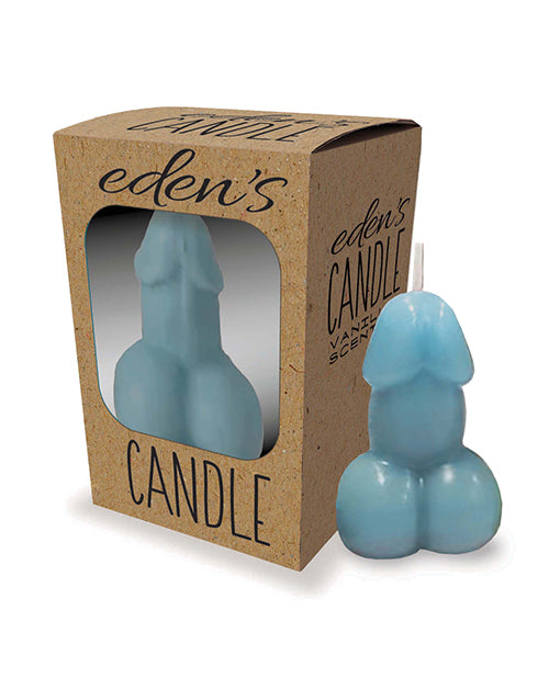 Lataa kuva gallerian katseluohjelmaan, Eden's Penis Candle Blue Vanilla Scent 3 Inch Premium Handmade