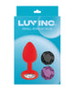 Afbeelding laden in Galerijviewer, Luv Inc Jeweled Silicone Butt Plug With Three Stones Small Red