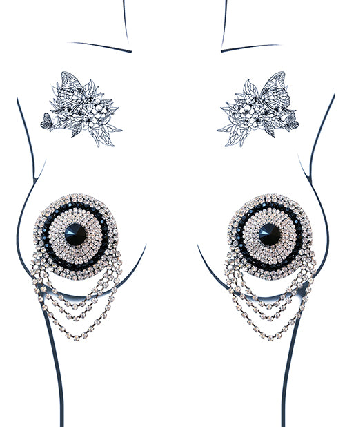 Indlæs billede i gallerifremviser, Neva Nude Burlesque La Vie Boheme Jewel Reusable Silicone Pasties - Crystal O/S