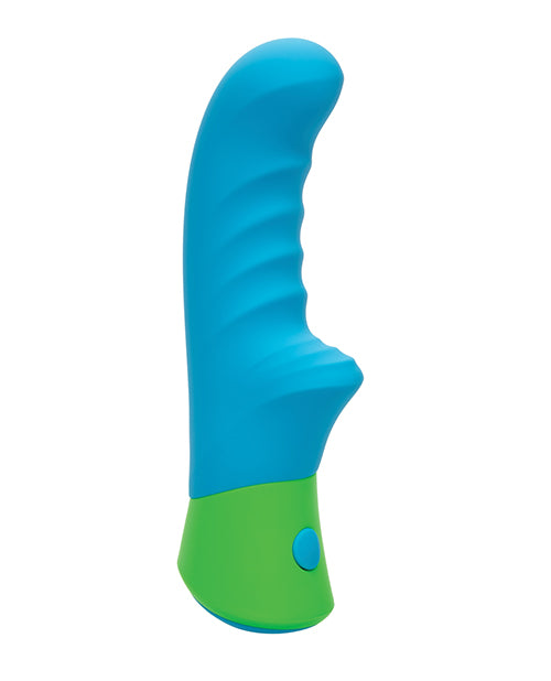 Charger l'image dans la visionneuse de la galerie, Rave Ridged-G Massager w/Rippled Shaft & Stimulator - Blue/Green