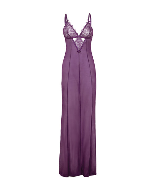 Load image into Gallery viewer, Katana Mesh & Eyelash Lace Gown - Purple 1X/2X