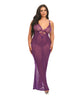Load image into Gallery viewer, Katana Mesh & Eyelash Lace Gown - Purple 1X/2X