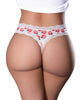 Încărcați imaginea în vizualizatorul Galerie, Sweet Treats Crotchless Thong w/Wicked Sensual Care Peach Lube - White QN