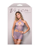 Cargue la imagen en el visor de la galería, Vixen Serendipity Rhinestone Leopard Knit Keyhole Halter Dress - Lavender O/S
