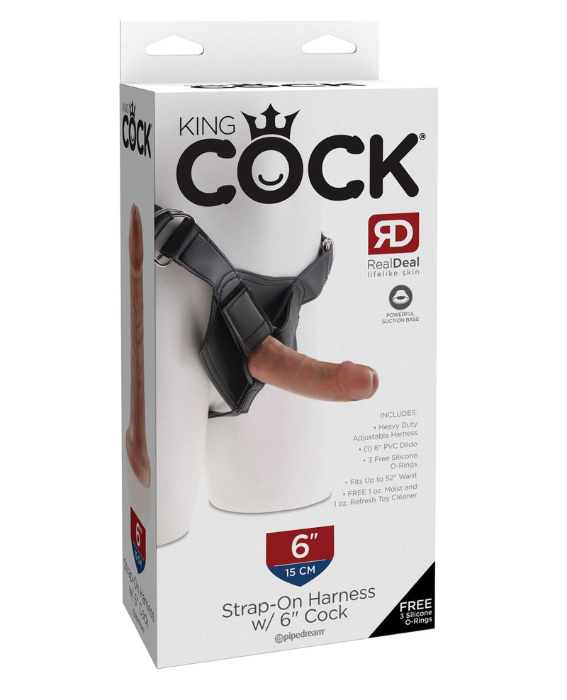 Load image into Gallery viewer, King Cock Strap-On Harness w/6" Cock - Tan