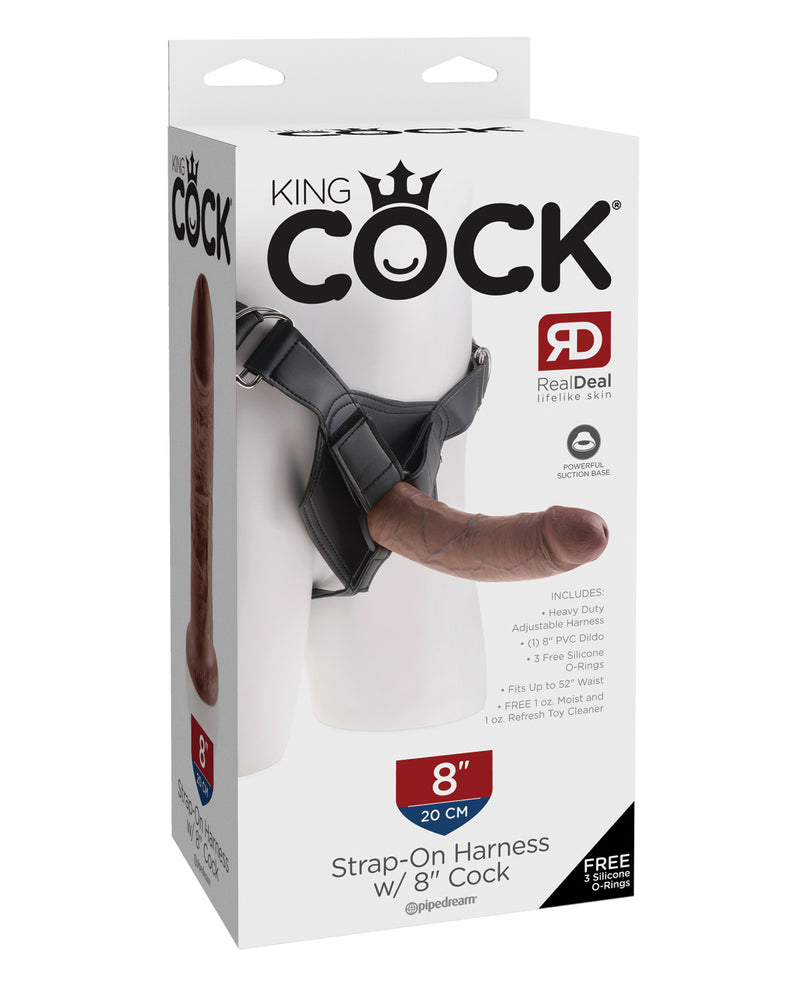 Încărcați imaginea în vizualizatorul Galerie, King Cock Strap-On Harness w/8" Cock - Brown