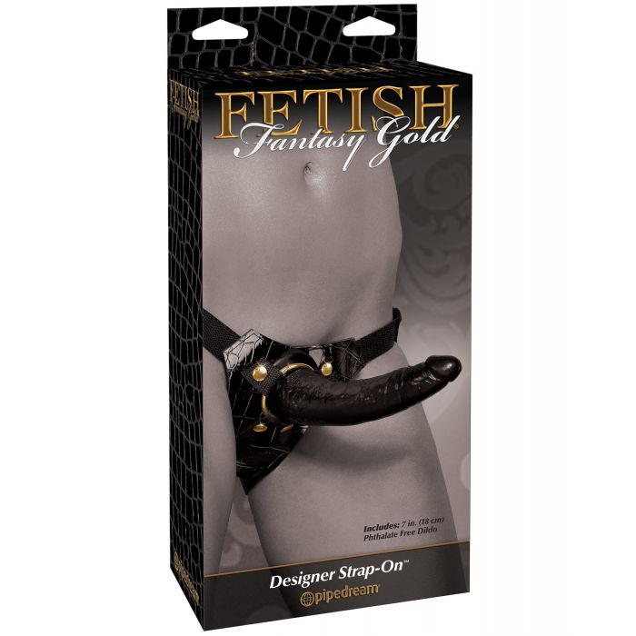 Afbeelding laden in Galerijviewer, Fetish Fantasy Gold Designer Strap On met dildo - zwart