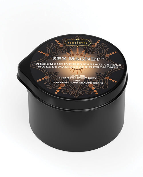 Cargue la imagen en el visor de la galería, Kama Sutra Sex Magnet Candle w/Pour Spout - Leather -2 oz