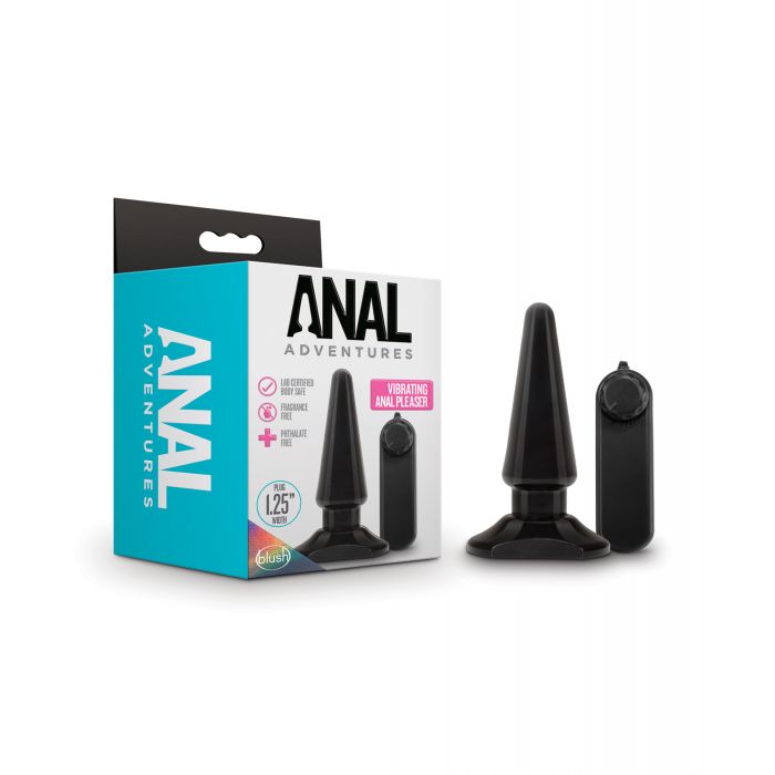Load image into Gallery viewer, Blush Anal Adventures Basic Vibrating Anal Pleaser - Black