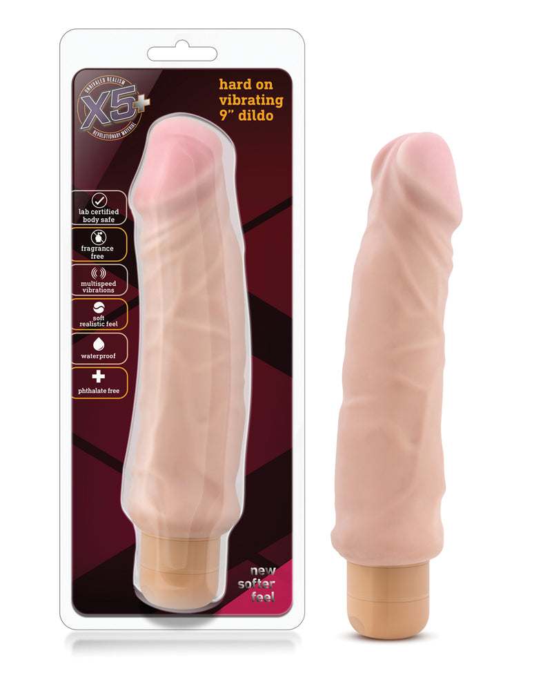 Load image into Gallery viewer, Blush X5 Plus Hard On Vibrating 9 Inch Dildo Beige