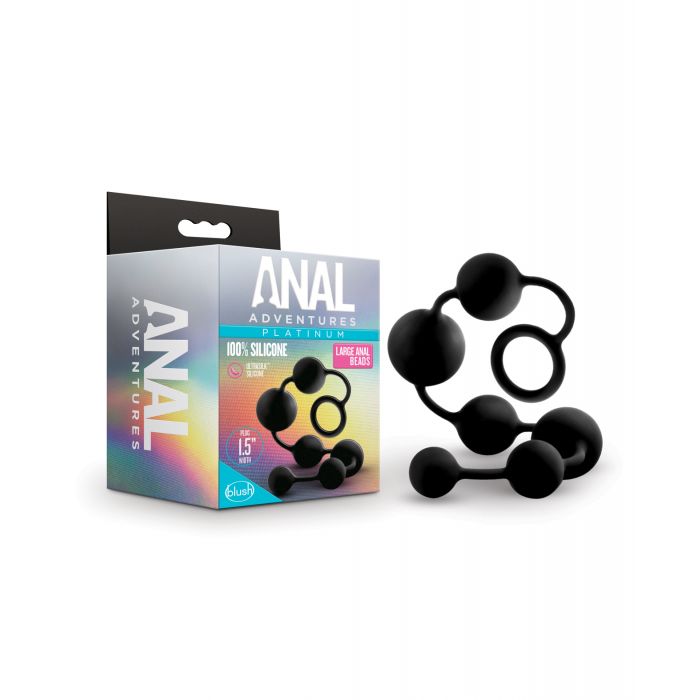 Load image into Gallery viewer, Blush Anal Adventures Platinum Silicone Anal Beads - Large Black