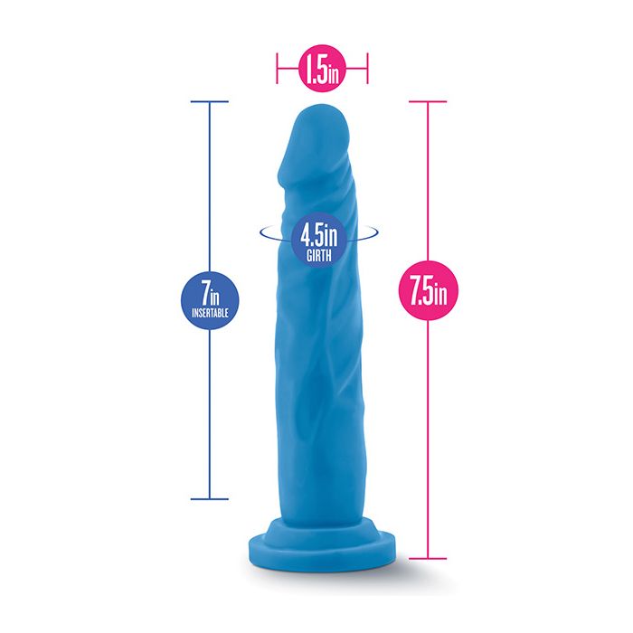 Cargue la imagen en el visor de la galería, Blush Neo Dual Density Neon Blue Cock With Suction Cup