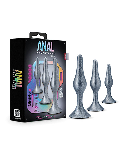Load image into Gallery viewer, Blush Anal Adventures Matrix Genesis Plug Kit - Silver