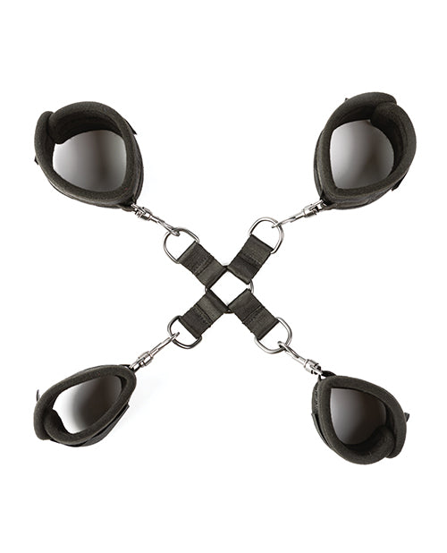 Load image into Gallery viewer, Sei Mio Hog Tied & Satisfied Hog Tie & Cuff Set - Black