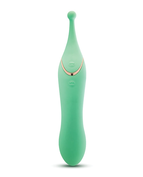 Încărcați imaginea în vizualizatorul Galerie, Blush Stella 7 Inch Dual-Ended Clitoral G-Spot Vibrating Wand With Precision Stimulation - Green