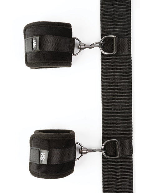 Carica l'immagine nel visualizzatore Galleria, Sei Mio Spread the Love Ankle Spreader Bar w/Wrist Cuffs - Black
