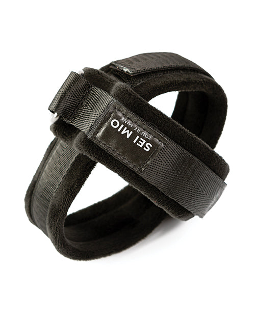 Load image into Gallery viewer, Sei Mio Cross Purposes Unique Over-Wrap Cross Cuff Restraints - Black