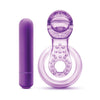 Cargue la imagen en el visor de la galería, Anillo vibrador doble con correa Blush Play With Me Lick it - Púrpura