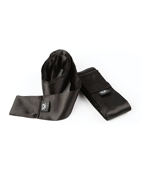 Load image into Gallery viewer, Sei Mio Nights in Tied Satin 2 X Silk Sash Restraints - Black