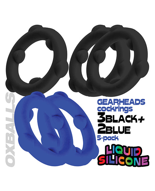 Load image into Gallery viewer, Oxballs Gearheads 5 Pack Spinner Rings Blue And Black