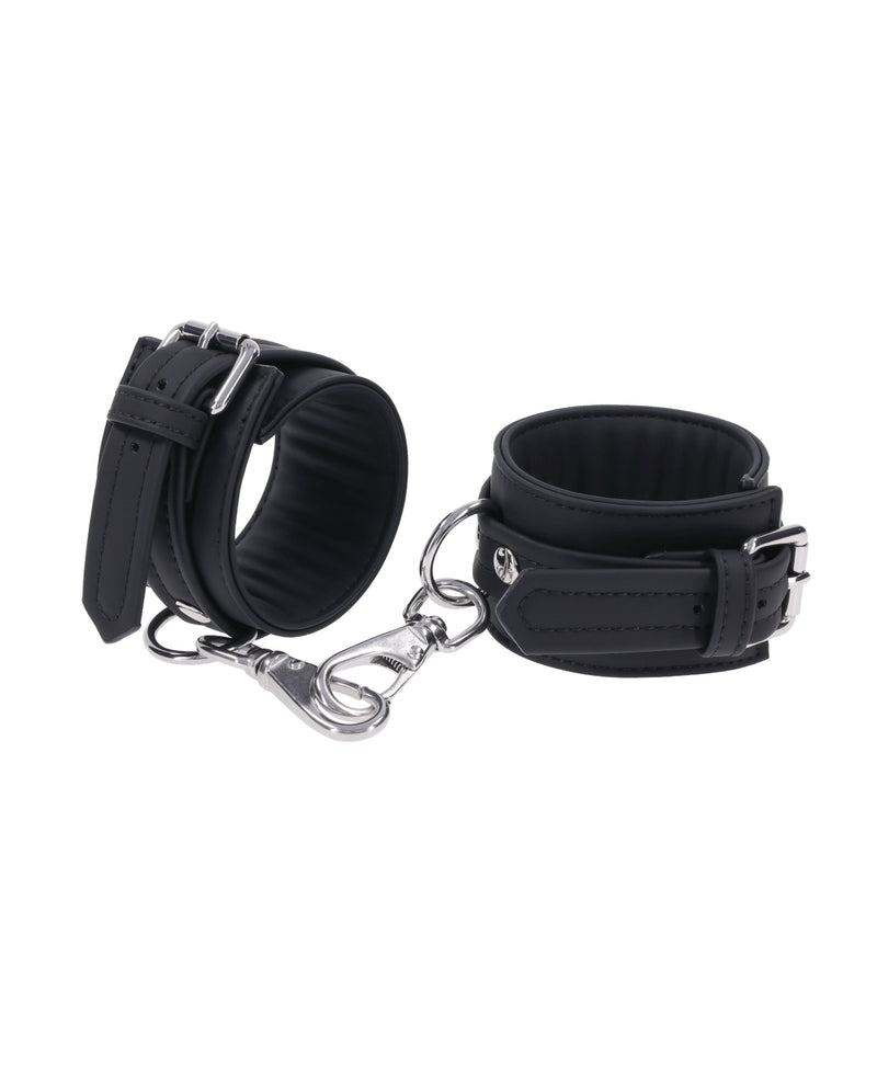 Load image into Gallery viewer, Signature Midnight Muse Cashmere Touch Silicone Handcuffs Silver Finish