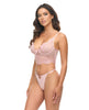 Load image into Gallery viewer, Clarissa Sheer Embroidered Bustier With G-String Set Underwire Pink