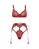 Load image into Gallery viewer, Arielle Lace Unlined Underwire Two Piece Set with Ring Detail Burgundy L XL