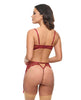 Load image into Gallery viewer, Arielle Lace Unlined Underwire Two Piece Set with Ring Detail Burgundy L XL
