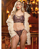 Load image into Gallery viewer, Adela Embroidered Boned Bustier and G String Two Piece Set Black Pink Small