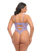 Load image into Gallery viewer, Purple Haze Laced Mesh Underwire Teddy W Strap Detail Unlined Plus Size 1X 2X