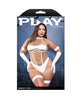 Load image into Gallery viewer, White Cat Ears Halter Mesh Teddy Set With Gloves Armbands And Leg Garters
