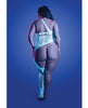 Load image into Gallery viewer, Floral Knit Bodystocking And Panty Glows Blue Lingerie Size Qn