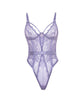 Load image into Gallery viewer, Purple Haze Laced Mesh Underwire Teddy W Strap Detail Unlined Plus Size 1X 2X