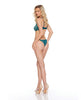 Load image into Gallery viewer, Escante Emerald Lurex Floral Lace Underwire Bra And Panty Set Medium