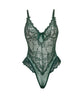 Load image into Gallery viewer, Valentine Green Lace Teddy With Bow Details Soft Cup Plus Size 1X 2X
