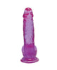 Load image into Gallery viewer, Doc Johnson Crystal Jellies Curved Realistic Dildo 7 Inch With Balls Purple