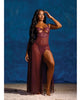Load image into Gallery viewer, Antonella Unlined Lace Underwire Gown Burgundy Large O Ring