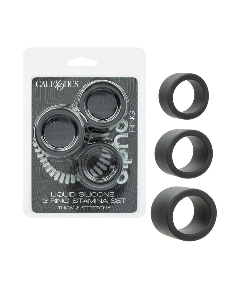 Încărcați imaginea în vizualizatorul Galerie, Set Alpha Premium de îmbunătățire a rezistenței, cu trei inele pentru penis din silicon lichid