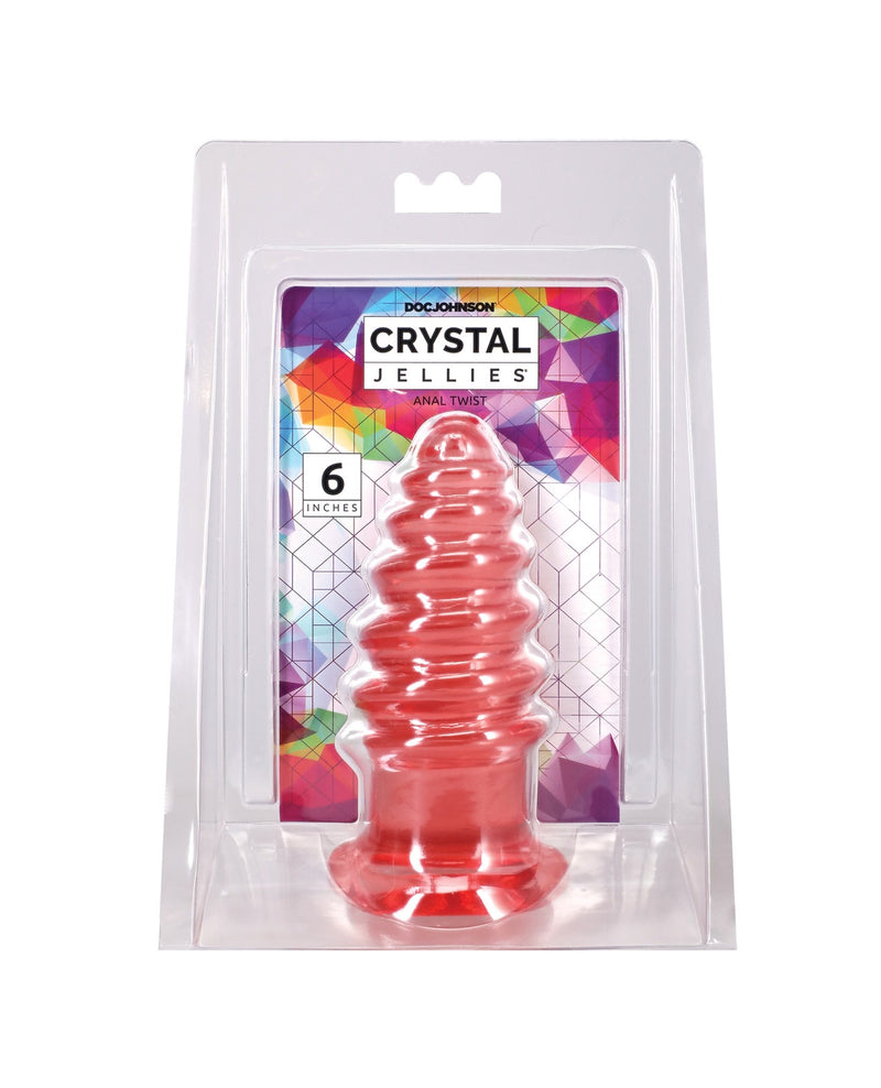 Carica l'immagine nel visualizzatore Galleria, Giocattolo anale Twist in Crystal Jelly Doc Johnson, rosa, da 6 pollici, con rilievi e base svasata