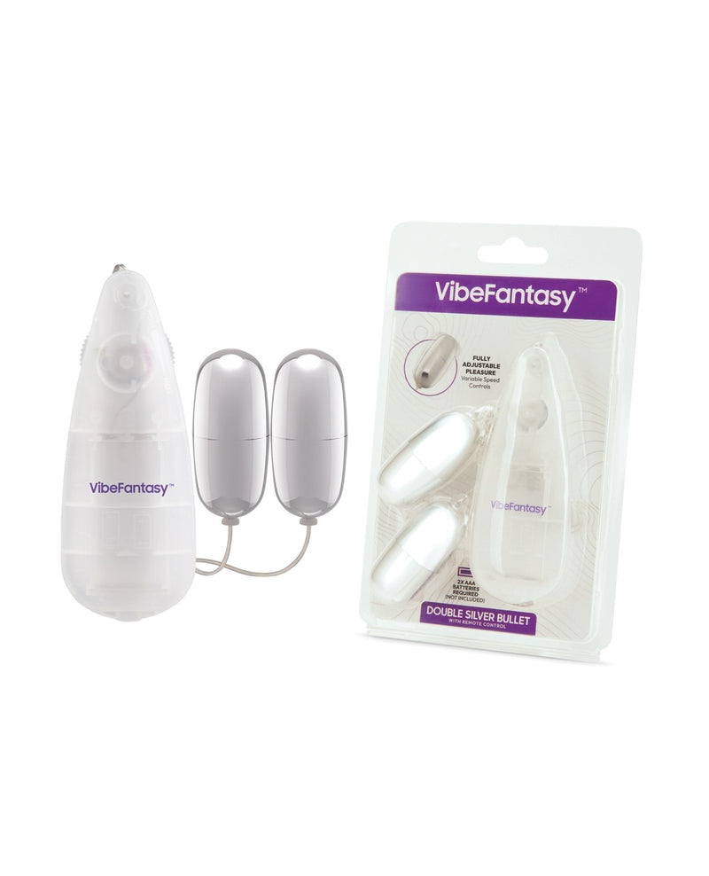 Load image into Gallery viewer, Vibe Fantasy Double Silver Bullet Vibrator with Remote Control for Couples