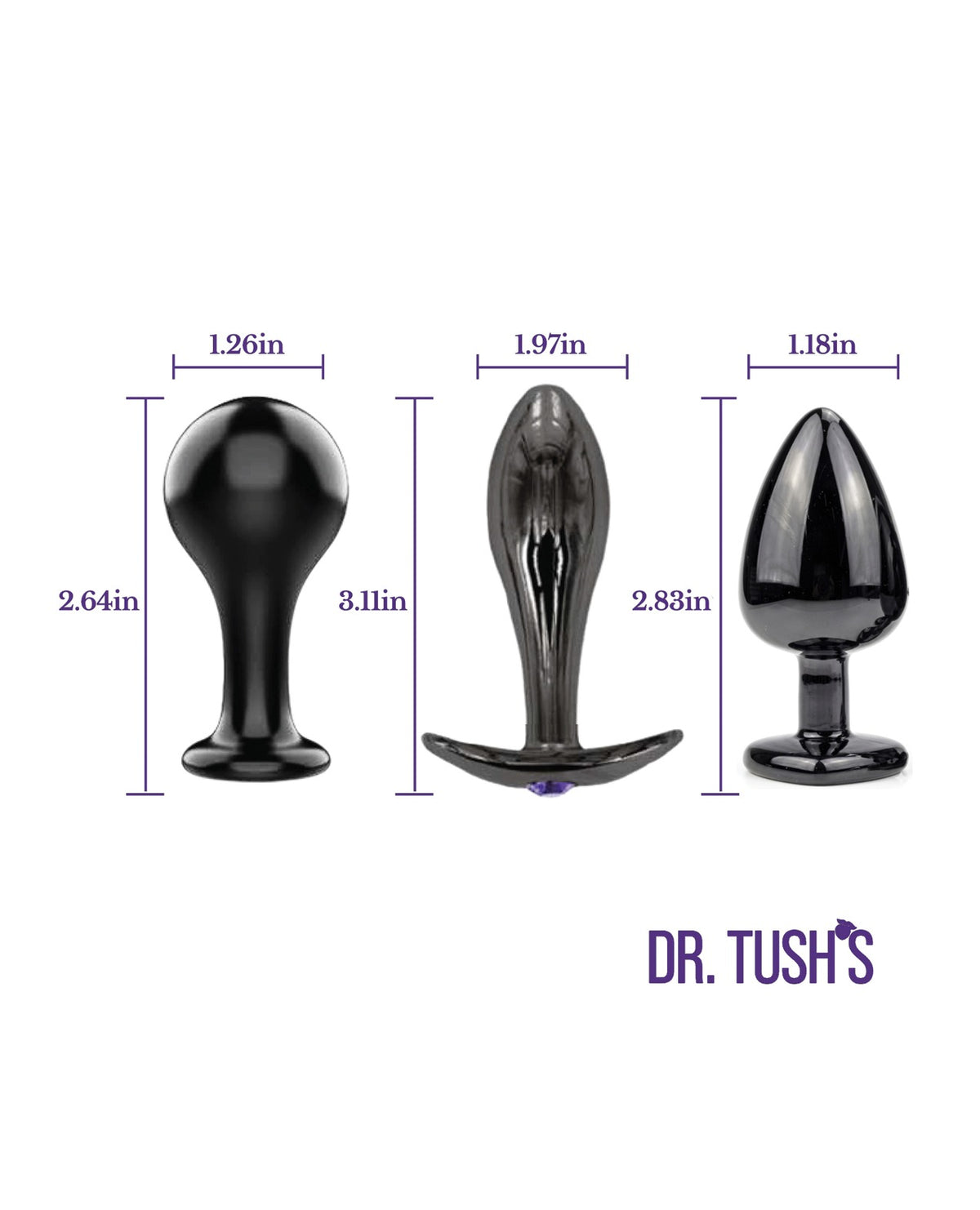 Set de plugs anaux en acier inoxydable haut de gamme Dr Tushs Bad Decisions