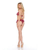 Bild in den Galerie-Viewer laden, Sexy zweiteiliges Spitzen-Dessous-Set für Damen mit Neckholder in Weinrot
