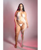 Load image into Gallery viewer, Floral Knit Bodystocking And Panty Glows Blue Lingerie Size Qn
