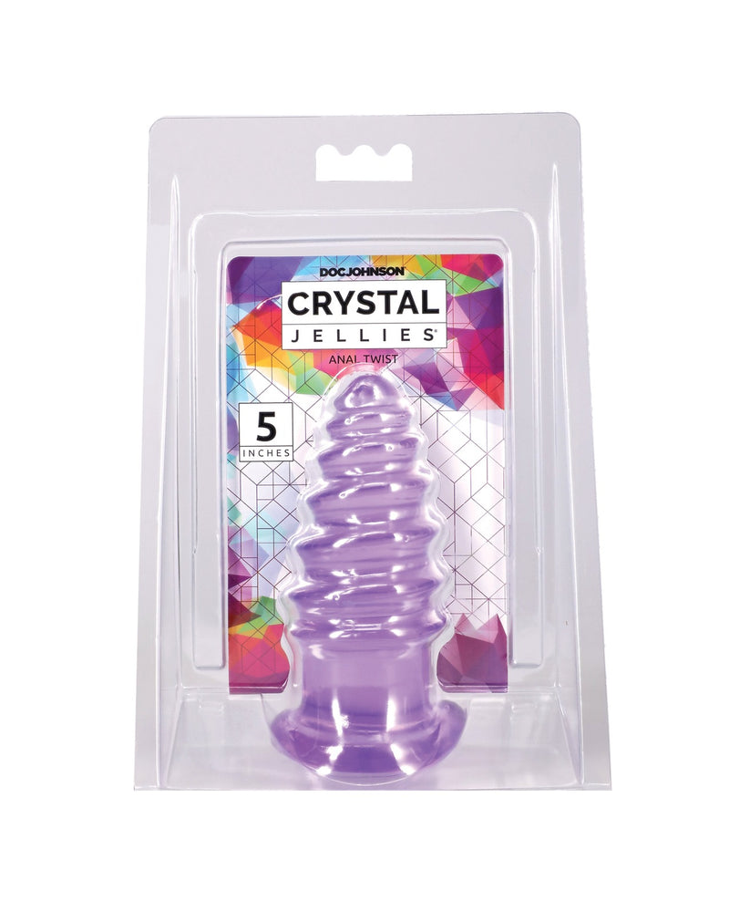 Load image into Gallery viewer, Doc Johnson 5 Inch Crystal Jellies Flex Anal Twist Purple

