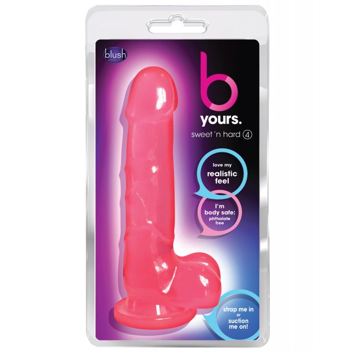 Blush B Yours Sweet N Hard 4 Pink Realistic Dildo Suction Cup Base