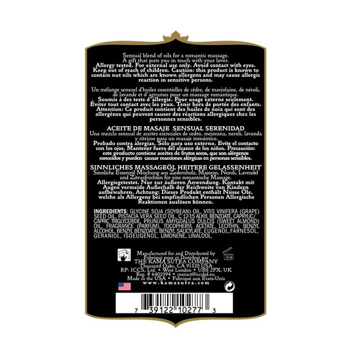 Huile de massage aromatique Kama Sutra - 2 oz Sérénité