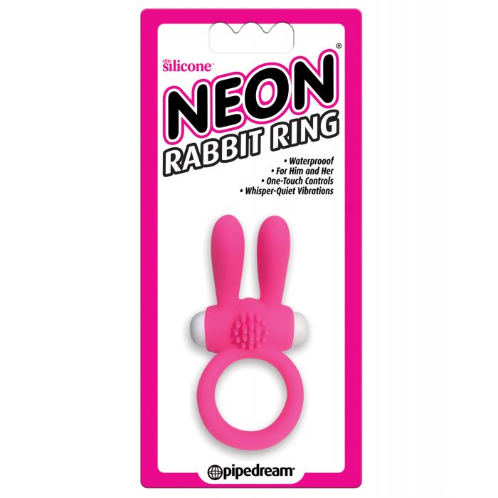 Neon Luv Touch Rabbit Ring Pink Vibrating Couples Toy